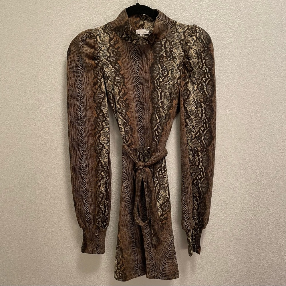 NWT Leith Nordstrom Snakeskin A-Line Mini Dress